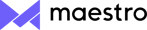 Purple and black logo reading "maestro"