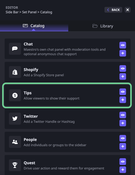 How to Use the Tips Panel